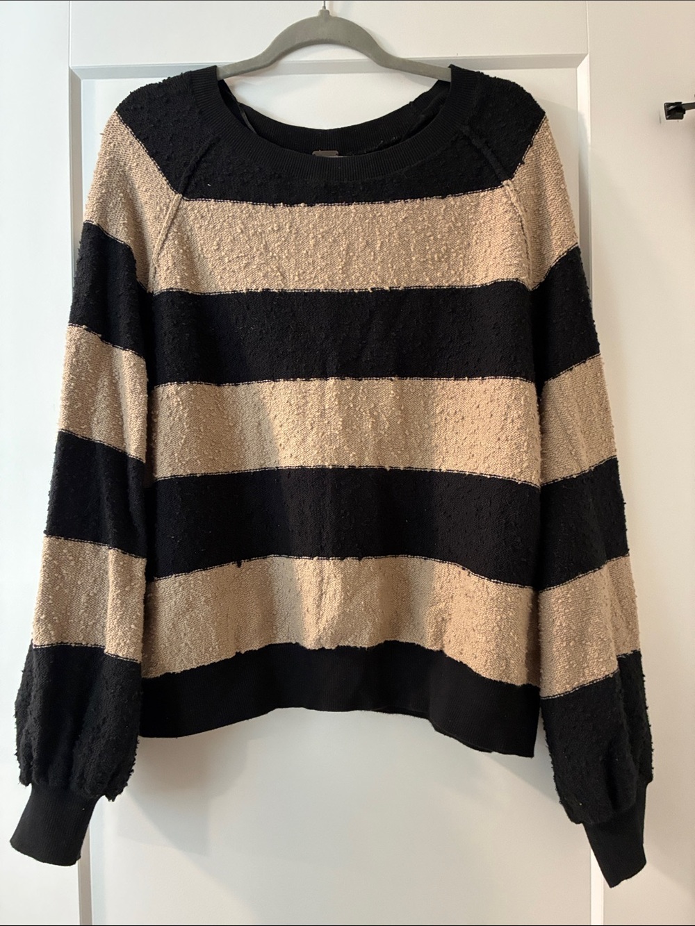FP—Black and Beige Striped Women's Sweater